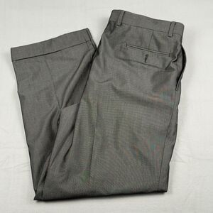 Sean John Dress Pants Mens 38x32 Metallic Gray & Black Pleated w/ Cuffs Baggy